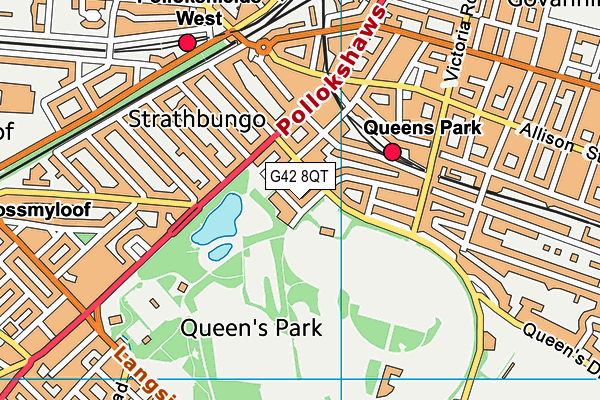 G42 8QT map - OS VectorMap District (Ordnance Survey)