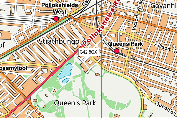 G42 8QX map - OS VectorMap District (Ordnance Survey)