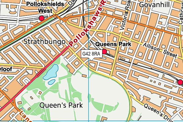 G42 8RA map - OS VectorMap District (Ordnance Survey)