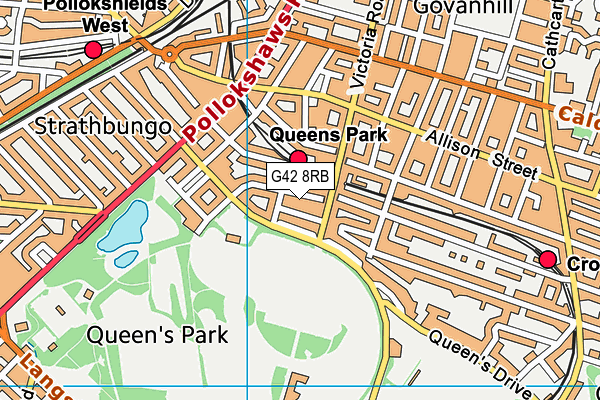 G42 8RB map - OS VectorMap District (Ordnance Survey)