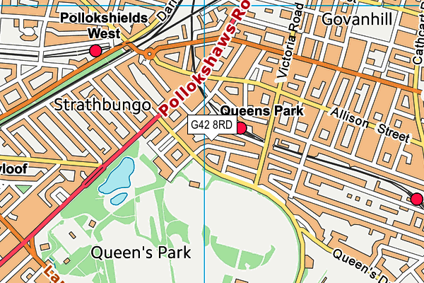 G42 8RD map - OS VectorMap District (Ordnance Survey)