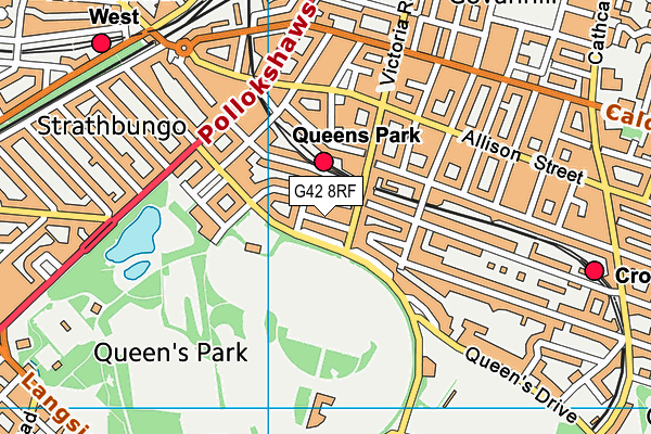 G42 8RF map - OS VectorMap District (Ordnance Survey)