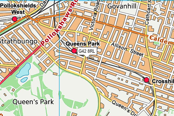 G42 8RL map - OS VectorMap District (Ordnance Survey)