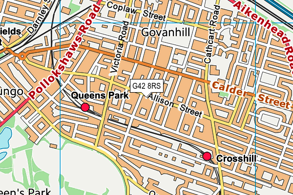 G42 8RS map - OS VectorMap District (Ordnance Survey)