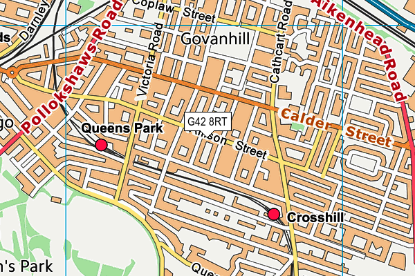 G42 8RT map - OS VectorMap District (Ordnance Survey)