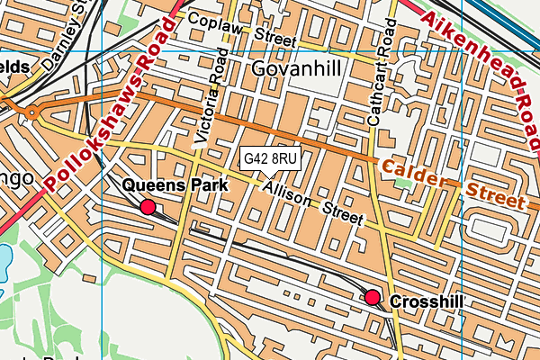 G42 8RU map - OS VectorMap District (Ordnance Survey)