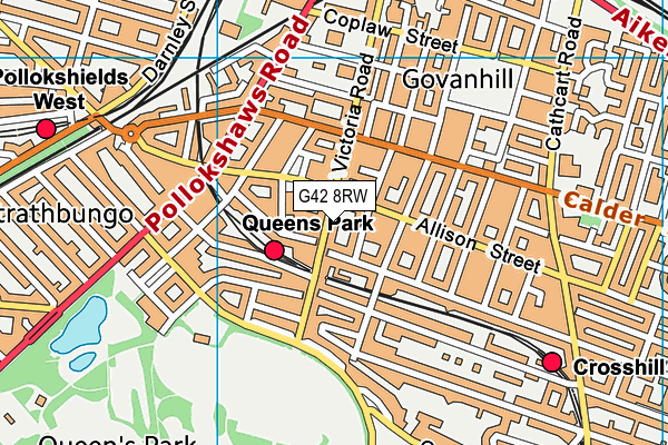 G42 8RW map - OS VectorMap District (Ordnance Survey)