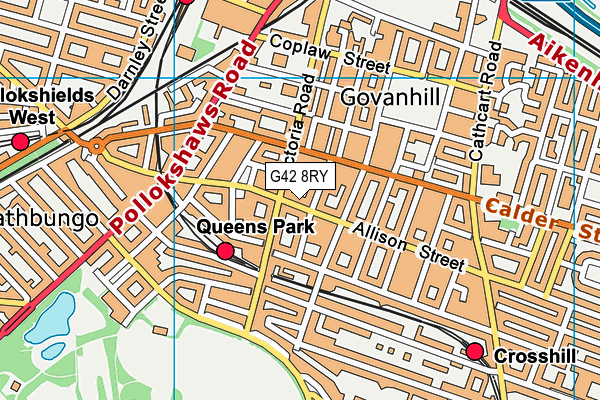 G42 8RY map - OS VectorMap District (Ordnance Survey)