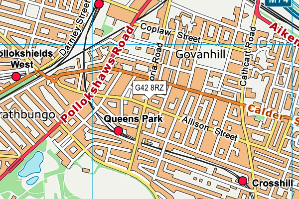 G42 8RZ map - OS VectorMap District (Ordnance Survey)