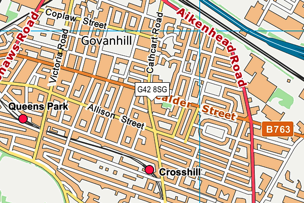 G42 8SG map - OS VectorMap District (Ordnance Survey)