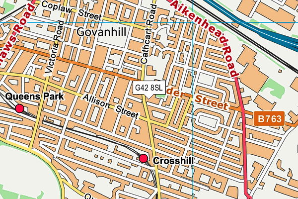 G42 8SL map - OS VectorMap District (Ordnance Survey)