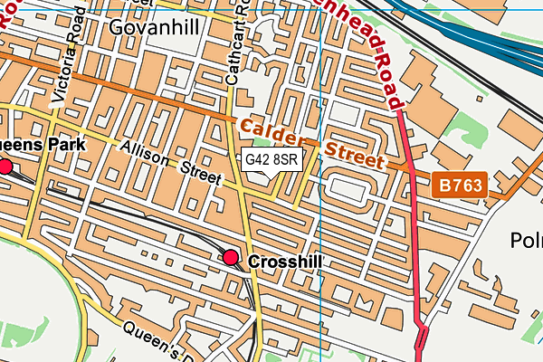 G42 8SR map - OS VectorMap District (Ordnance Survey)