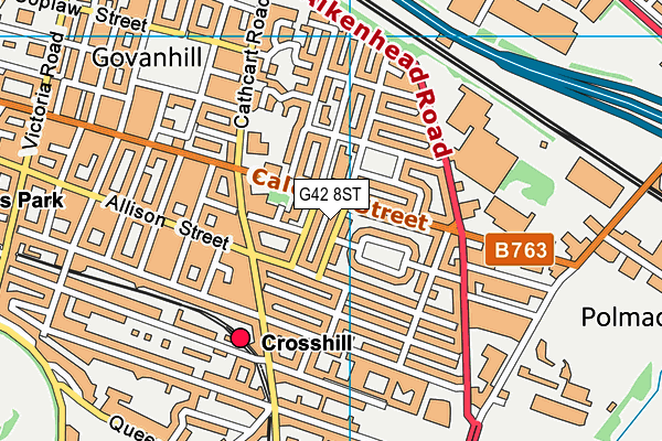 G42 8ST map - OS VectorMap District (Ordnance Survey)