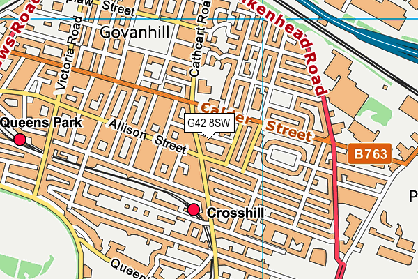 G42 8SW map - OS VectorMap District (Ordnance Survey)