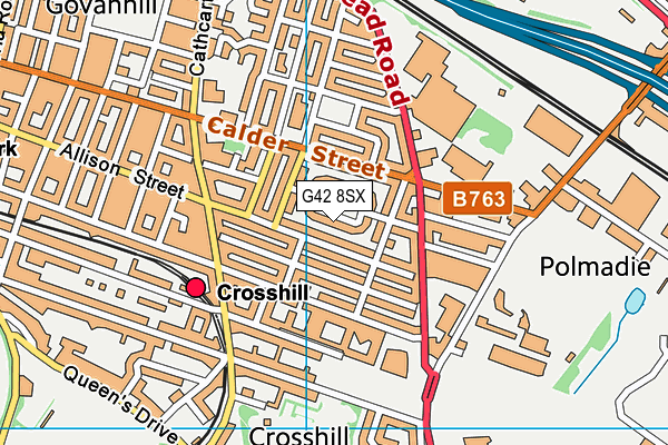 G42 8SX map - OS VectorMap District (Ordnance Survey)