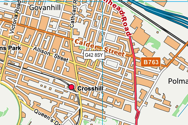 G42 8SY map - OS VectorMap District (Ordnance Survey)