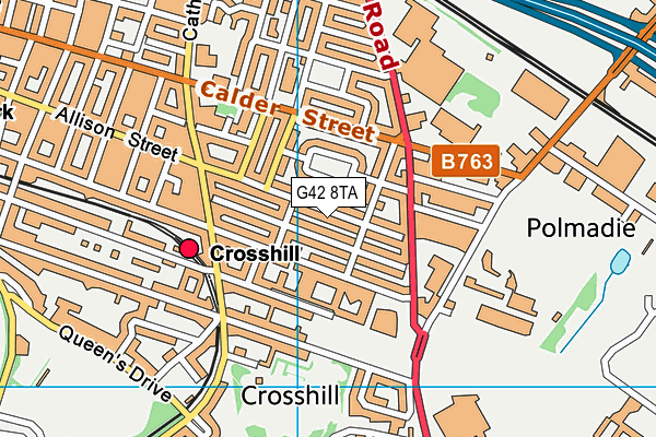 G42 8TA map - OS VectorMap District (Ordnance Survey)