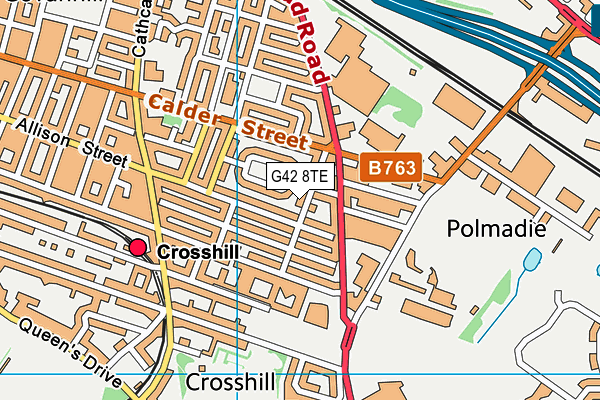 G42 8TE map - OS VectorMap District (Ordnance Survey)