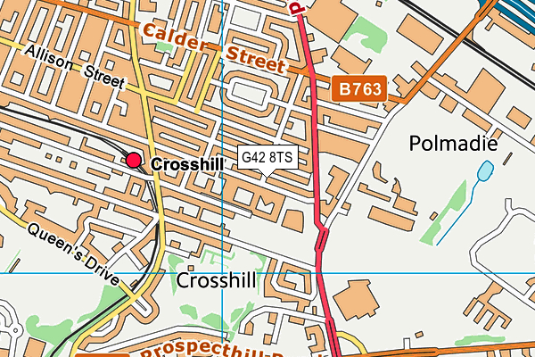 G42 8TS map - OS VectorMap District (Ordnance Survey)