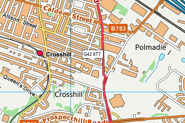 G42 8TT map - OS VectorMap District (Ordnance Survey)