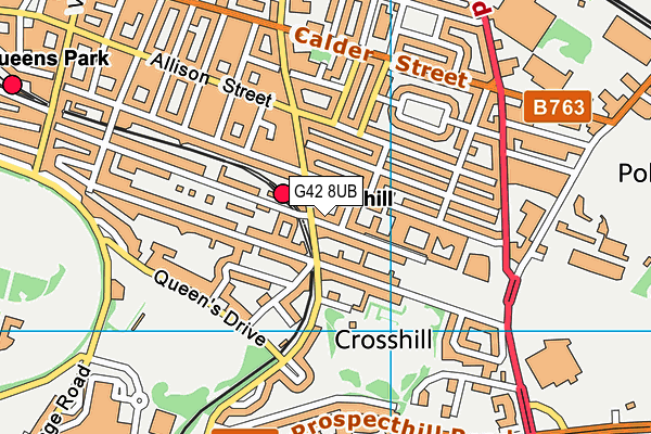 G42 8UB map - OS VectorMap District (Ordnance Survey)