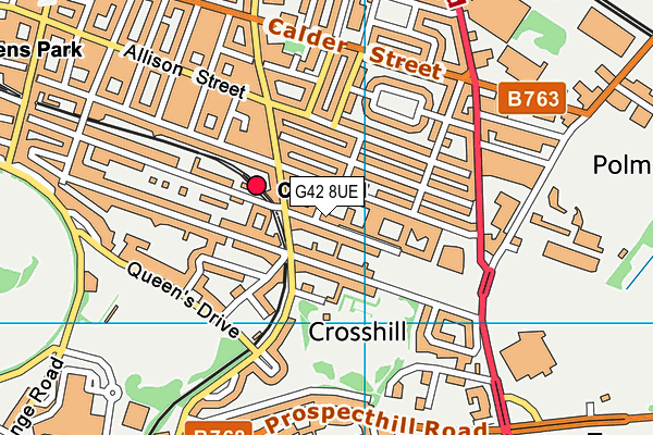 G42 8UE map - OS VectorMap District (Ordnance Survey)