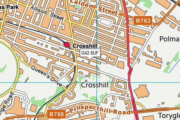 G42 8UF map - OS VectorMap District (Ordnance Survey)