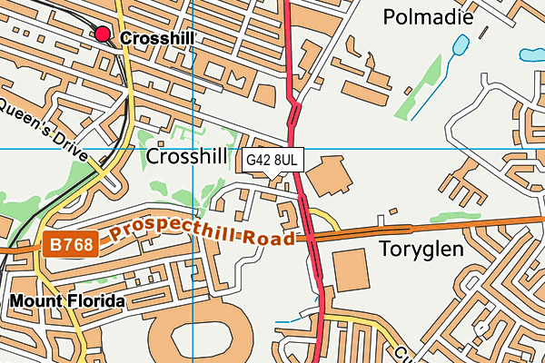 G42 8UL map - OS VectorMap District (Ordnance Survey)