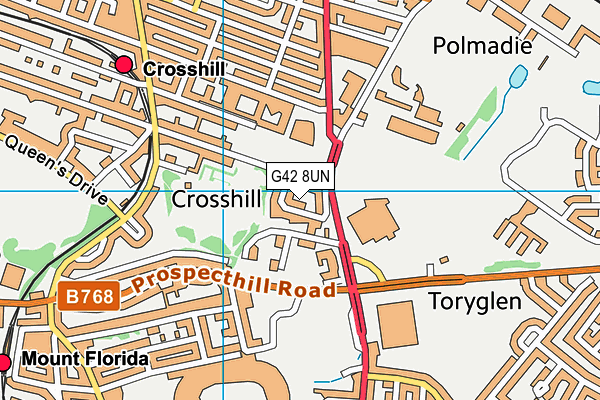 G42 8UN map - OS VectorMap District (Ordnance Survey)