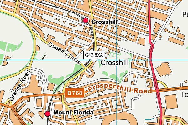 G42 8XA map - OS VectorMap District (Ordnance Survey)