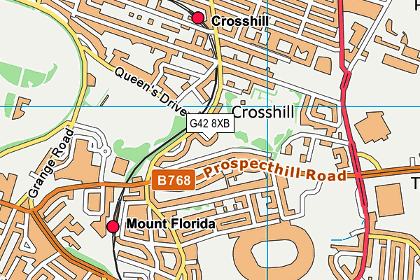 G42 8XB map - OS VectorMap District (Ordnance Survey)