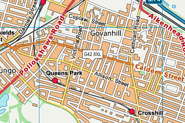 G42 8XL map - OS VectorMap District (Ordnance Survey)