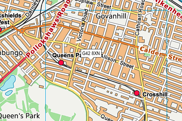 G42 8XN map - OS VectorMap District (Ordnance Survey)