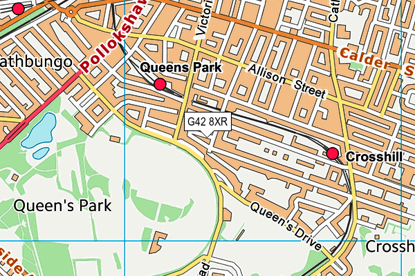 G42 8XR map - OS VectorMap District (Ordnance Survey)