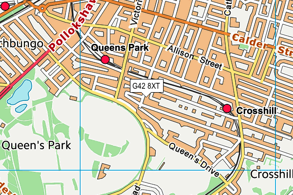 G42 8XT map - OS VectorMap District (Ordnance Survey)