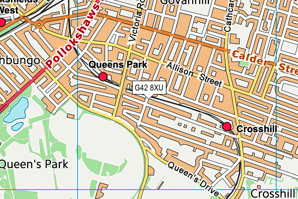 G42 8XU map - OS VectorMap District (Ordnance Survey)