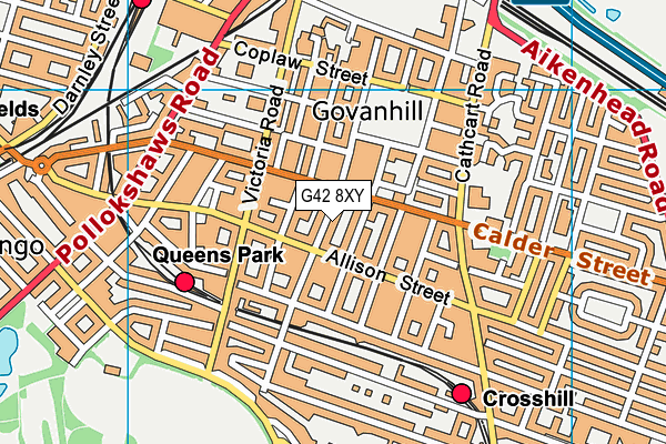 G42 8XY map - OS VectorMap District (Ordnance Survey)