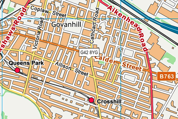 G42 8YG map - OS VectorMap District (Ordnance Survey)