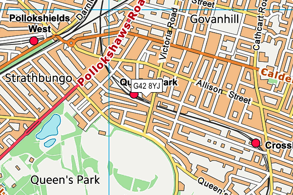G42 8YJ map - OS VectorMap District (Ordnance Survey)