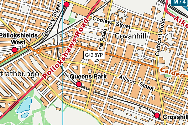 G42 8YP map - OS VectorMap District (Ordnance Survey)