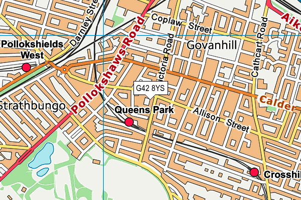 G42 8YS map - OS VectorMap District (Ordnance Survey)