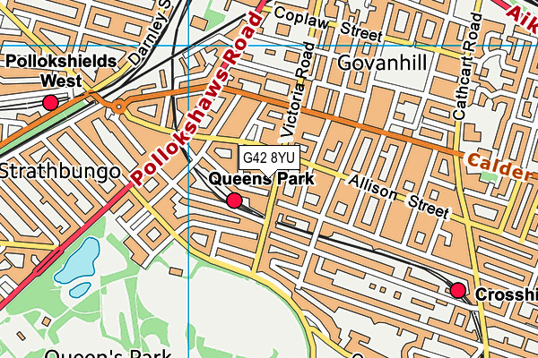 G42 8YU map - OS VectorMap District (Ordnance Survey)