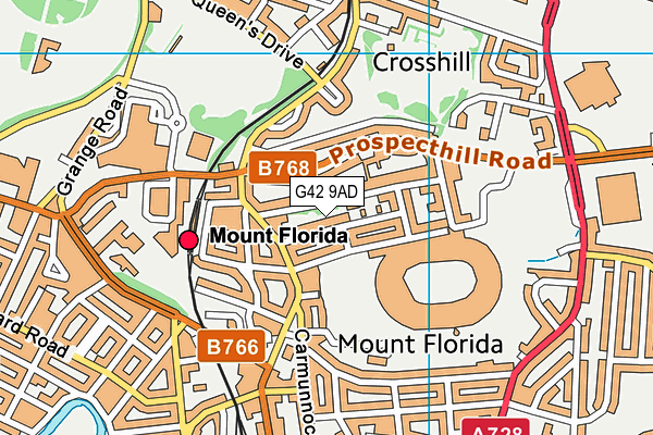 G42 9AD map - OS VectorMap District (Ordnance Survey)