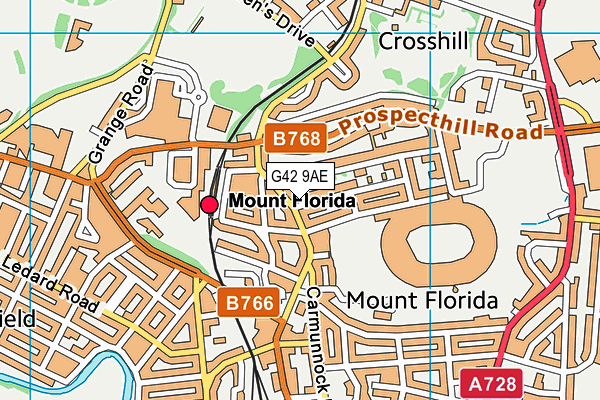 G42 9AE map - OS VectorMap District (Ordnance Survey)