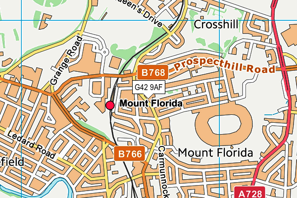 G42 9AF map - OS VectorMap District (Ordnance Survey)