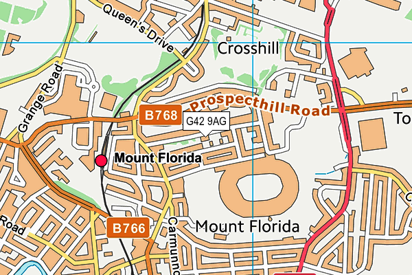 G42 9AG map - OS VectorMap District (Ordnance Survey)