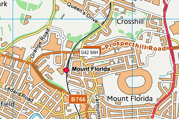 G42 9AH map - OS VectorMap District (Ordnance Survey)