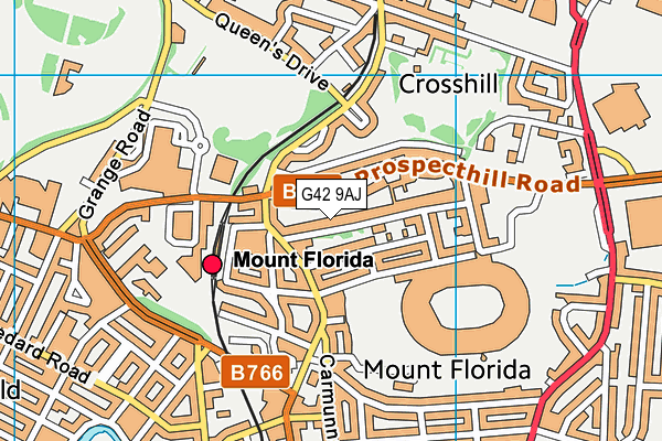 G42 9AJ map - OS VectorMap District (Ordnance Survey)