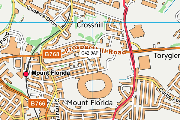 G42 9AP map - OS VectorMap District (Ordnance Survey)