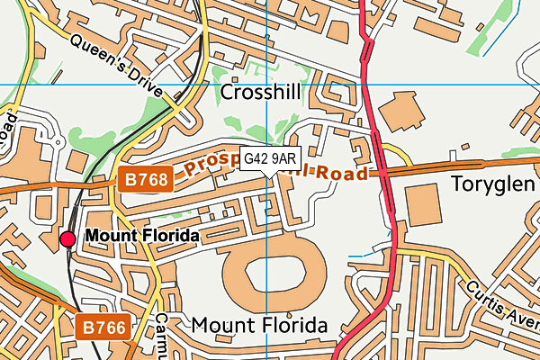 G42 9AR map - OS VectorMap District (Ordnance Survey)